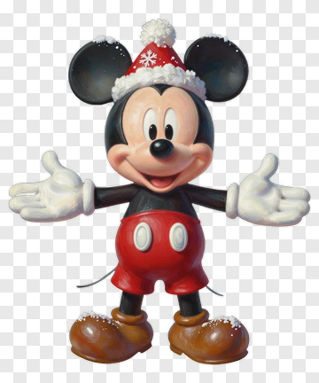 Mickey Mouse In A Christmas Hat PNG