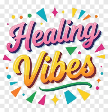 Healing Vibes Text Design PNG