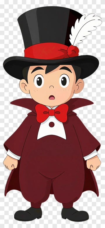 Cartoon Boy In A Magician Costume PNG