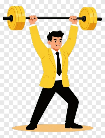 Businessman Lifting Weights PNG