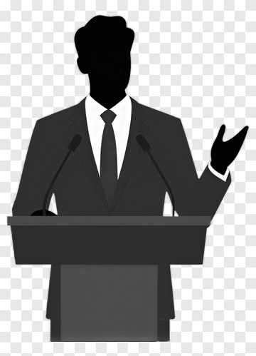 Businessman Giving A Speech At A Podium PNG