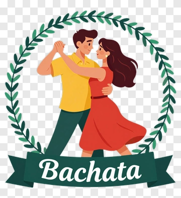 Couple Dancing Bachata In A Floral Frame PNG