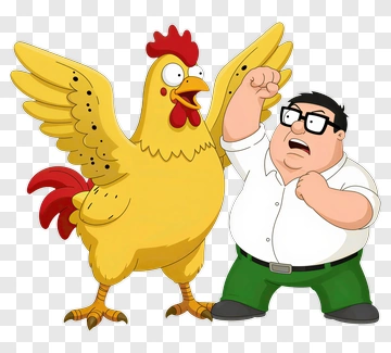 Cartoon Man Fighting A Chicken PNG