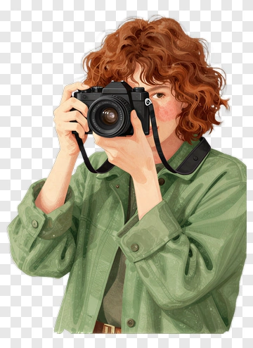 Young Woman Taking A Photo With A Camera PNG