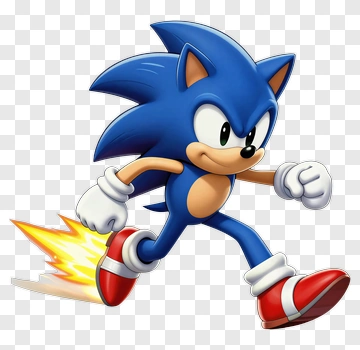 Cartoon Blue Hedgehog Running Fast PNG