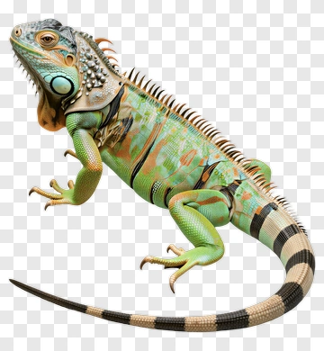 3D Iguana With Colorful Patterns PNG