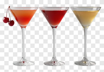 Colorful Cocktail Glasses PNG