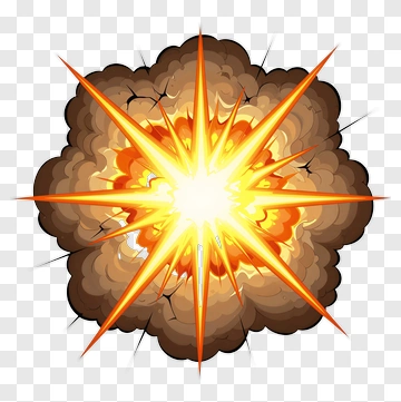 Explosion With Bright Flames And Smoke PNG