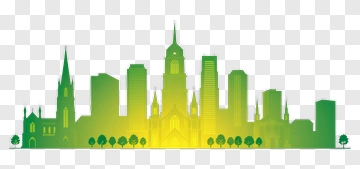 Green City Skyline Silhouette PNG