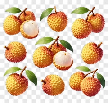 Lychee Fruit Cluster PNG