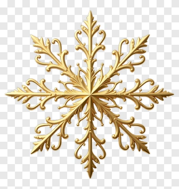 Golden Snowflake Ornament PNG