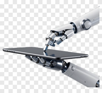 Robot Hand Holding A Tablet PNG