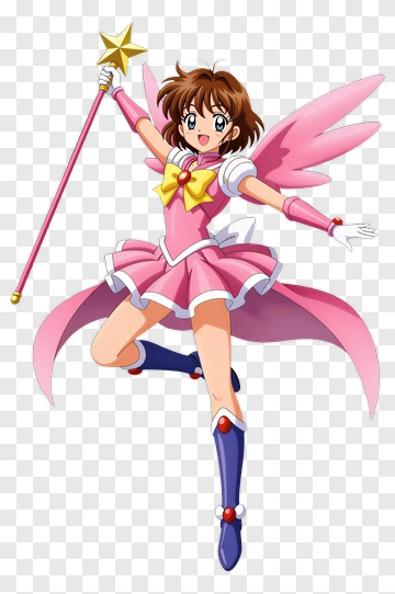 Magical Girl With A Star Wand PNG