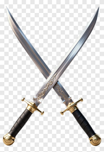 Crossed Swords With Decorative Handles PNG