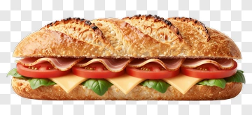 Submarine Sandwich With Ham, Cheese, And Vegetables PNG