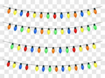 Colorful Christmas String Lights PNG
