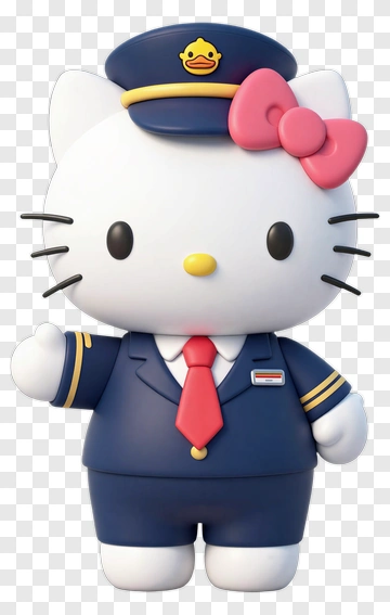 Hello Kitty Pilot Character PNG