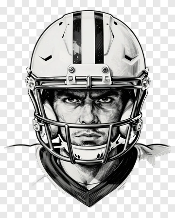 Football Player In Helmet PNG