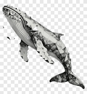 Polygonal Whale Illustration PNG