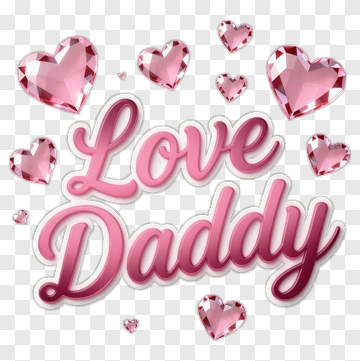 Love Daddy With Pink Hearts PNG