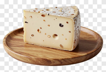 Cheese On A Wooden Plate PNG