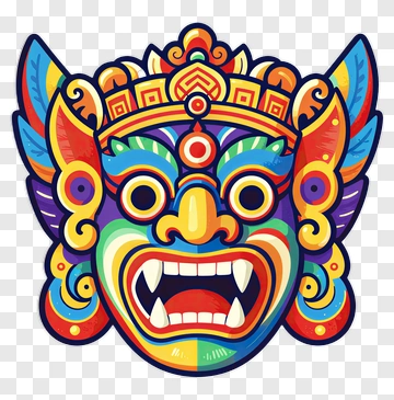 Colorful Demon Mask PNG