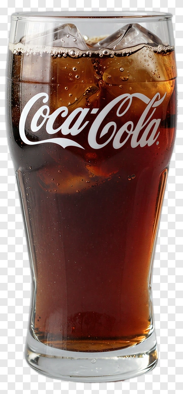 Coca-Cola In A Glass With Ice PNG