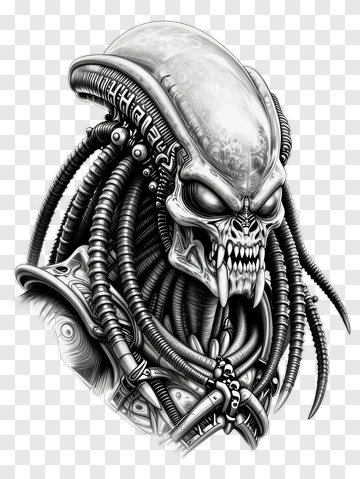 Alien Creature With Mechanical Elements PNG