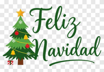 Christmas Tree With Feliz Navidad Greeting PNG