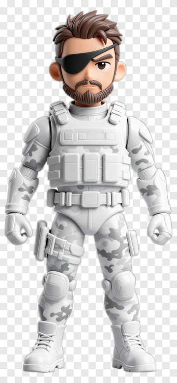 3D Soldier Action Figure In Camouflage Outfit PNG