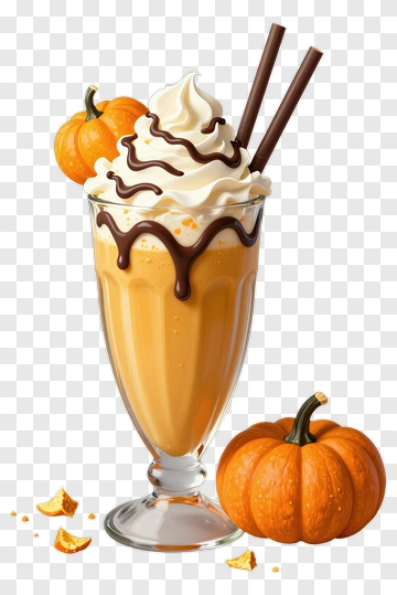Pumpkin Spice Milkshake With Whipped Cream PNG