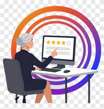 Businesswoman Giving Feedback On A Computer PNG