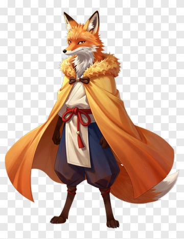 Fox Character In A Cloak PNG
