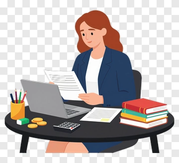 Businesswoman Working At A Desk PNG