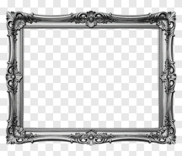 Ornate Silver Picture Frame PNG