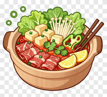 Delicious Hot Pot With Vegetables And Meat PNG