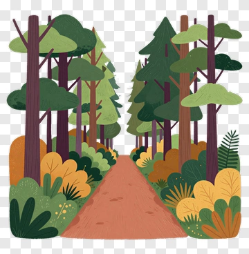 Colorful Forest Pathway PNG