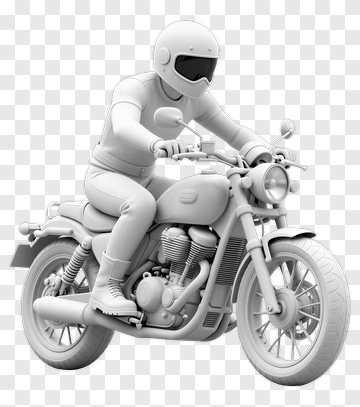 3D Motorcycle Rider PNG