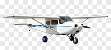 3D Airplane With Blue Stripes PNG