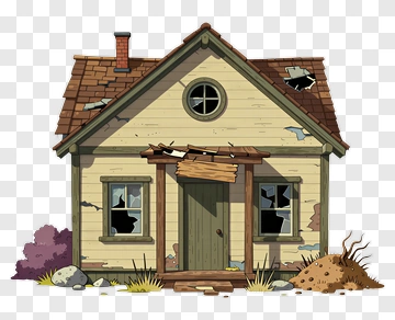 Cartoon Abandoned House PNG