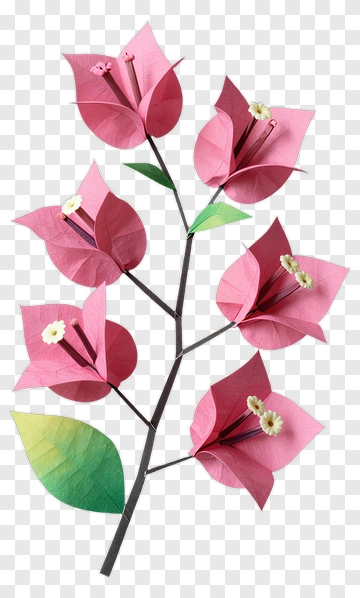 Colorful Paper Flower Bouquet PNG