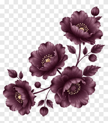 Dark Purple Floral Arrangement PNG