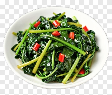 Stir-Fried Greens With Red Peppers PNG