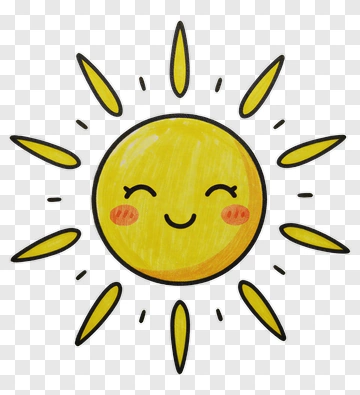 Cartoon Sun With Smiling Face PNG