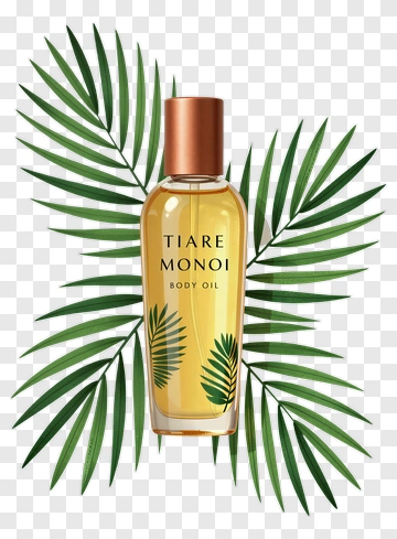Tiare Monoi Body Oil With Palm Leaves PNG