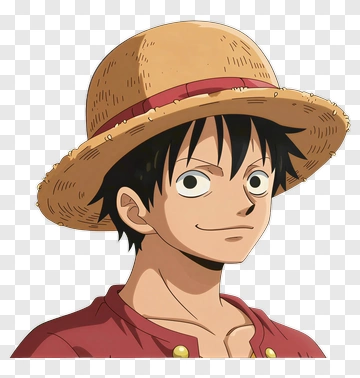 Anime Character Wearing A Straw Hat PNG