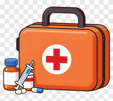 First Aid Kit With Medicine And Syringe PNG