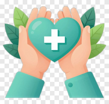 Hands Holding A Heart With A Medical Cross PNG