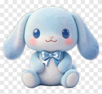 Cute Blue Bunny Plush Toy PNG