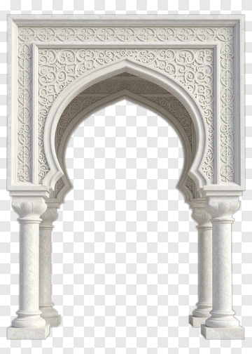 Ornate White Architectural Arch PNG